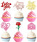 SYKYCTCY 24 Pack Happy Mother's Day Cupcake Toppers Glitter Rose Mailbox Love You Mom Cupcake Picks Best Mom Ever Cake Decorations for Mother's Day Party Supplies Colorful