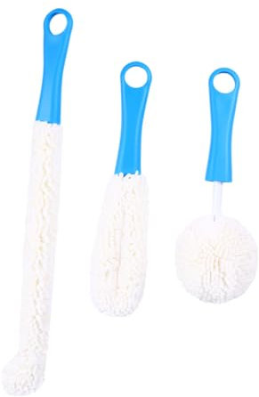 CLISPEED 3pcs Decanter Brush Cleaning Brush Long Handle Bottle Cleaner Stropping Kit Cleaner for Glasses Cleaning Kits Sports Water Bottles Cleaner Straw Brush Household Sponge Bottle Brush