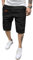 HMIYA Kurze Hosen Herren Baumwolle Chino Shorts Sommer Freizeitshorts Elastische Taille mit Taschen(Schwarz,EU-L)