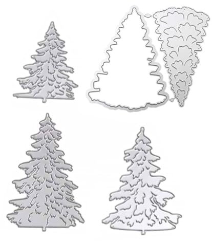 LALAFINA 5stücke Metall-stanzformen Weihnachtsbäume zum Ausschneiden für DIY-bastelprojekte Scrapbooks und Kartenherstellung