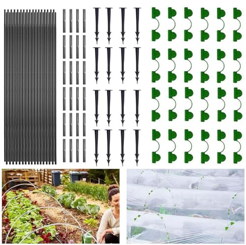 Qooloo Túnel para plantas, arcos, túnel de lámina para bancal elevado, arco de invernadero, túnel de jardín, túnel de invernadero, túnel de plantación, túnel de lámina para jardín, invernadero,