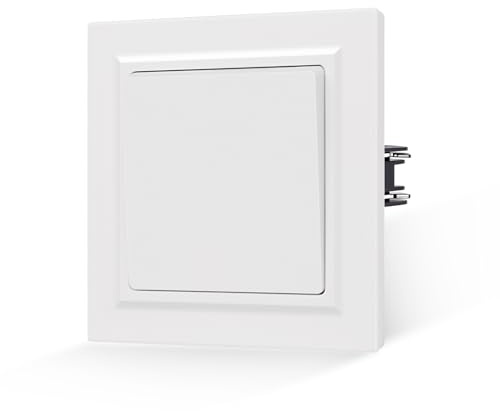 JIMEIDA Lichtschalter Weiß Kippschalter Glattes Hautgefühl mit Steckklemme 1 Fach 1 Weg Unterputz Taste Schalter Wandschalter 10 Amp,250 V