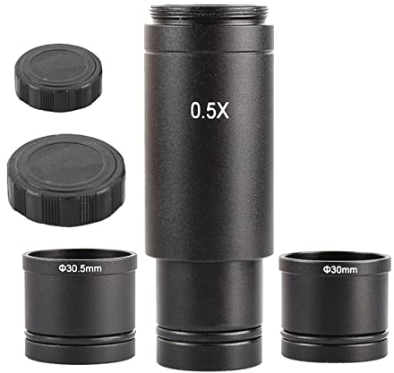 Fokussierbares Mikroskop, C-Mount, 30/30,5 mm Adapter, Trinokular-Reduzierobjektiv, CCD-Kamera-Adapter, geeignet für Olympus-Mikroskop-Kamera-Adapter, mit Ladeanschluss