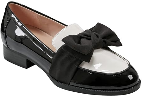 Bandolino Women's Lindio Loafer, Black/Cream Patent 004, 10