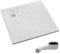 AQUABAD Duschwanne/Duschtasse Palast mit LeakProtect Technologie White Stone 100x100cm Quadrat - Blende: polierter Stahl | inkl. Ablaufgarnitur/Siphon