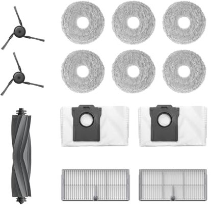 Dreame Zubehörset für X40 Master Roboter Enthält 6x Mopptücher (3 Paar), 2x Filter, 2x Seitenbürsten, 2x Staubbeutel, 1x Hauptbürste, Original Dreame Zubehör