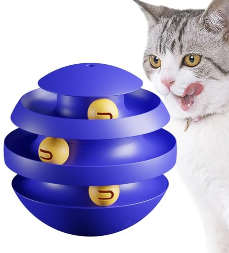 Teksome Katzenkugelbahn - 3-lagiges Katzen-Puzzlespielzeug