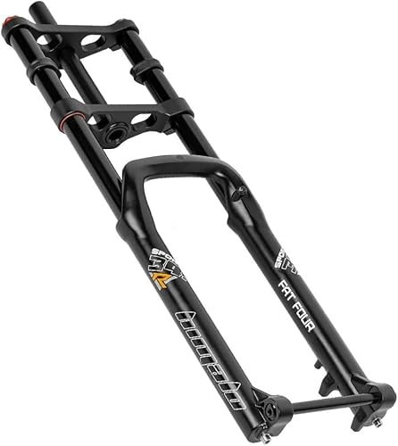 GJVBGA Fourche de vélo de Neige 26 Pouces 5.0 Pneu Fat VTT/E-Bike Fourche à Suspension pneumatique Voyage 140 mm Rebond réglable Double épaule Fourche Axe traversant 150 mm 1-1/8 Tube Droit