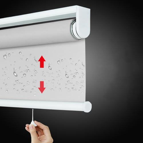 X1NGFU Springrollo Mittelzugrollo Schnapprollo,60% Verdunkelungsrollos Klemmrollo Thermorollo,Kabellos Lichtdurchlässig Fensterrollo Innen,Anpassbar Größen Farben,Breite X Höhe (200cm x 230cm)