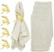 4er Pack Weihnachten Stoffservietten Beige, Leinenservietten mit 4 Serviettenringe Gold Elch, Leinen Tischdecke, für Täglichen Gebrauch Zuhause Party Hochzeiten,Tisch deko,40X40cm