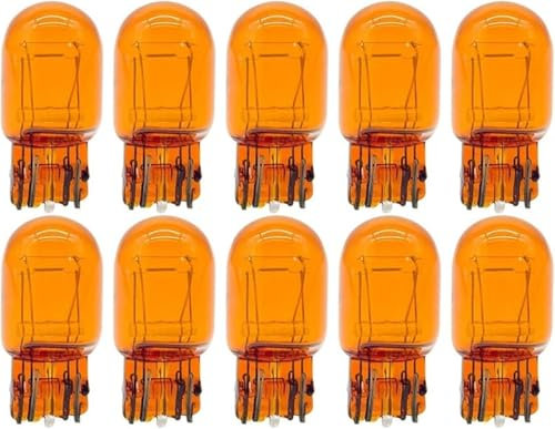 CARALL 10 Pezzi Lampadine Alogene T20 W21/5W 7443 12V 21/5W Arancione, Ricambi Lampade 12V Per Auto e Moto