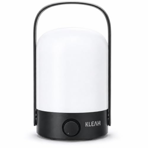 KLEAH Tragbare kabellose Laterne Tischlampe, 360° tragbarer Griff, stufenloser Dimmer, leistungsstarke, langlebige 50 Stunden, wiederaufladbare LED-Laterne für Camping, Schlafzimmer, Party, Black