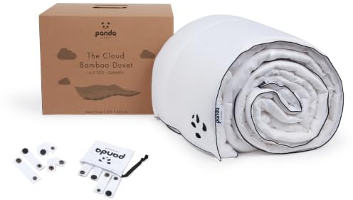 Panda Cloud Bamboo Duvet | Breathable & Hypoallergenic | Comfy, Fluffy, Lightweight | Microfibre & Bamboo Blend | 5-Year Guarantee | For Warmer Months | Cooling 4.5 Tog | UK Single