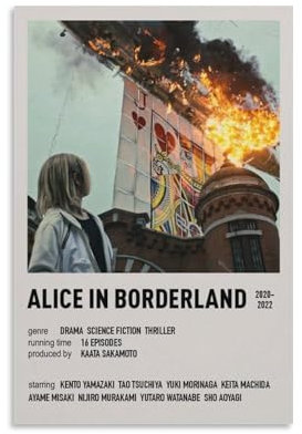 TULAOJI Poster auf Leinwand, Motiv: Alice im Borderland, Wandkunst, Wohnzimmer, Promi-Poster, ungerahmt, 20 x 30 cm