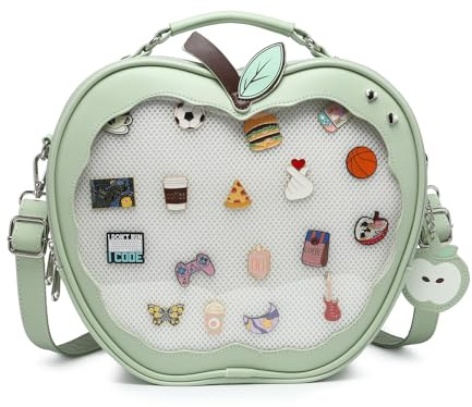 CHERRY SAUCE Cute Red Apple Ita Bag Kawaii Pin Display Purse Backpack Crossbody Shoulder Bag