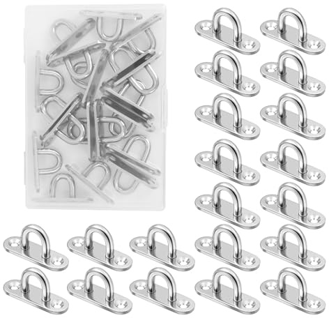 YTUGIL 20 Stück Augplatte Edelstahl,Wandöse Wandhaken M5 Augplatte mit Öse zum Augplatten für Sonnensegel/Wand-Befestigung Decken-Befestigung Wand-Haken Decken-Haken