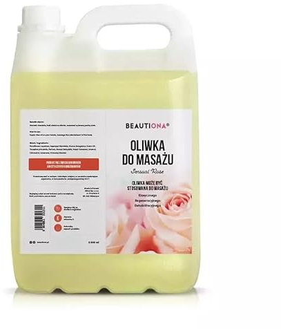 Massageöl 5 Liter Sensual Rose – vegan, 100% natürlich & GVO-frei – Wellness-Öl & Körperöl in Spa-Qualität für Massage & Pflege, Männer & Frauen