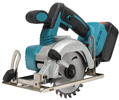 Elektrische KreissäGe KettensäGe MotorkettensäGe BüRstenlosen Akku HandkreissäGe MinihandkreissäGe Mit KreissäGeblatt Zum Schneiden Von Holz Fliesen Marmor Rohren Und Metall 4000Rpm 0-45°Einstellbar