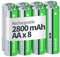Granicell AA Wiederaufladbare Batterien 2800 mAh Hohe Kapazität 1500 Zyklen, 1.2V NiMH Low Self Discharge AA Batterie, 8er Pack