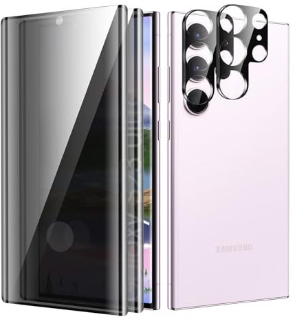 Verre Trempé Anti-Espion pour Samsung Galaxy S23 Ultra, Film Protection D'écran, Anti-Espion Film Protection Ecran, Anti-Rayures Protection D'écran Anti-Espion, 2+2 Pièces