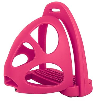 AK CagePro AKRS-6045-01 Steigbügel aus leichtem Kunststoff – robustes Paar Reitsteigbügel mit Sicherheitskäfig für Reittraining und Trail-Riding AKRS-6045-01 (Rosa, 12,9 cm)