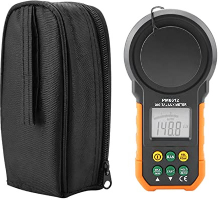 Eujgoov Hochpräzises Digitales Lichtmessgerät, Luxmeter mit Hintergrundbeleuchtetem LCD für Pflanzenwachstumsfotografie, Industrielle Messung, 0–200.000 Lux Bereich, Automatische Entfernung, (PM6612)