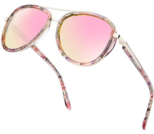 Bircenpro Polarised Sunglasses for Women : UV Protection Acetate Square Sunglass With Retro Classic Style