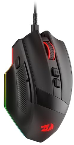 Redragon M923 Wired RGB Optical Gaming Mouse 24K DPI Remapping Keys | Stable Lag-Free Connection, Smooth Precise Tracking, Custom Macro Keybinds, Vibing Backlight, Ergonomic Grip Body Comfort