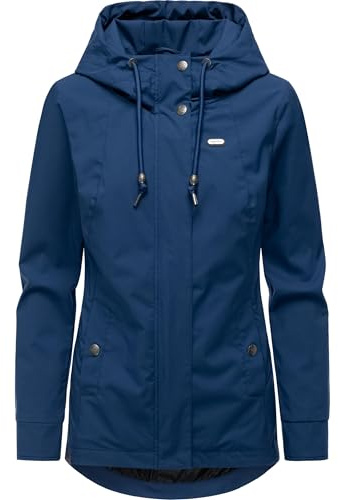 Ragwear Damen ultraleichte atmungsaktive und wasserdichte Übergangsjacke kurze Funktionsjacke mit verstellbarer Kapuze Alvena Summer YOUMODO XS-6XL