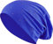 Jersey Baumwolle elastisches Long Slouch Beanie Unisex Herren Damen mit Strass Stern Steinen Mütze Heather in 35 (7) (Royal Blue)