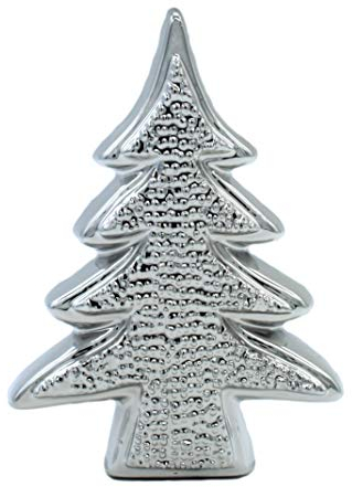 DARO DEKO Keramik Tannenbaum Silber - 26,5cm