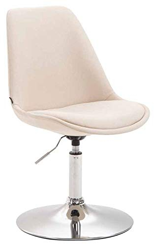 CLP Esszimmerstuhl Maverick I Stoff-Bezug I Drehstuhl, Farbe:Creme, Gestell Farbe:Chrom