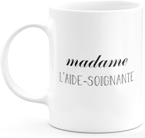 quotedazur - Mug Madame L'Aide-Soignante - Blanc/Céramique