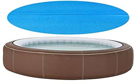 [en.casa] Cobertor para Piscina Manta Térmica Redonda Cubierta para Piscina Hinchable Jardín Verano Aire Libre Polietileno 244 cm - Azul