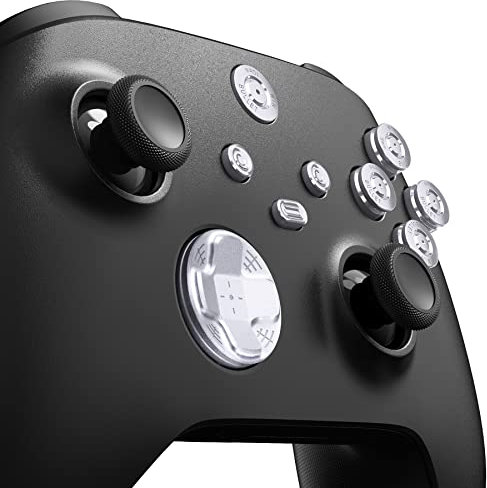 eXtremeRate Tasti ABXY Dpad in Metallo per Xbox Series X S Controller,9 in 1 D-pad Pulsante Home Start Back Share in Lega di Alluminio per Xbox Series S X Joystick Model 1914-Argento