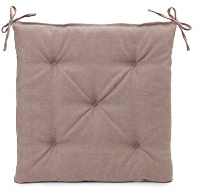 Gözze - Sitzkissen mit Befestigungsbändern, Stuhlkissen, Gesteppt, Darco, 40 x 40 x 4 cm - Taupe