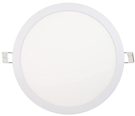 Popp® Pack x1 Placa Downlight LED slim Empotrable Circular 25W corte de Techo Ø280mm 2250 Lm Luz neutra 4000K chip No flicker LUMILEDs, para cocina,pasillos,domitorio,salón (25W 4000K)