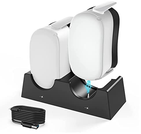 Annadue VR Dual Charging Dock for Oculus Quest 2, VR Quick Charge Station, Upgrade 2-in-1 Charging Stand with Charging Port Indicator.