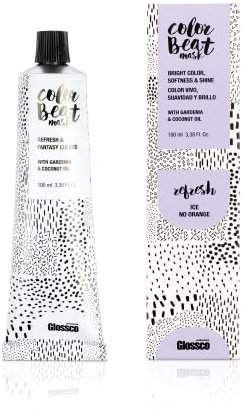 Grupo Almagro Glossco, Color Beat Mask, Coloración Semipermanente Profesional en Crema. Hasta 17 tonos de Fantasia y Pastel. Fácil aplicación, 100 ml (Blanco toque violeta (Ice no orange))