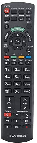 VINABTY N2QAYB000572 Replaced Remote Control fit for Panasonic Viera LCD TV TX-P42GT30Y TX-P42GTF32 TX-P42GTF32J TX-P42GTN33 TX-P42GTS31 TX-P42GTX34 TX-P42ST30B TX-P42ST30E TX-P42ST30J TX-P42ST31B