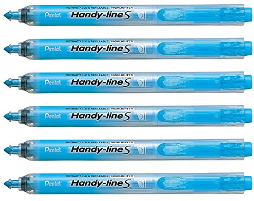 Pentel Textmarker Handy-Line S einziehbar / nachfüllbar Hellblau 6 Stück