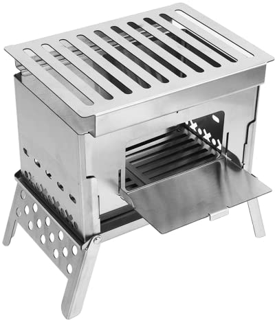 Réchaud de Camping Gugxiom, Réchaud de Camping Détachable, Réchaud à Bois, Design Creux, pour 2 à 3 Personnes, Camping en Plein Air, Voyage, Pique-nique, etc.