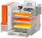 Restorgan Schreibtisch Organizer mit Aktenhalter, 5-stufiger Papier Organizer mit Schublade und 2 Stifthaltern,Mesh Schreibtisch Akten Organizer mit Zeitschriftenhalter (weiß)
