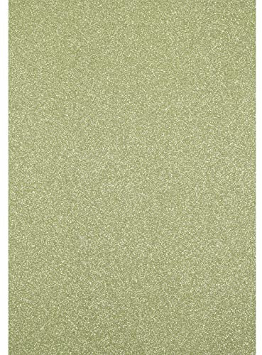 Florence Glitzerpapier zum Basteln - Hellgrün - Papierbasteln 5 Stück - A4 Bastelpapier mit Glitzer für Scrapbooking, Stanzen und Kartengestaltung - 250 gsm