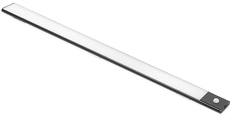 Emuca - LED-Einbauleuchte Kaus Black USB Aufladbar mit Bewegungssensor, 400mm, Schwarz, Kunststoff und Aluminium