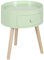 HOMCOM Table Basse - Table de Chevet - Table de Nuit Ronde - Design scandinave Table d'appoint Bout de canapé avec tiroir Pieds effilés inclinés Bois Massif Vert