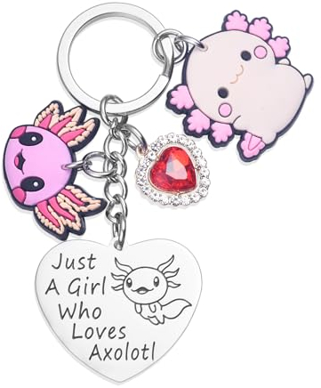 Melix Home Axolotl Geschenke Schlüsselanhänger Cartoon Kawaii Sachen für Fans Teenager Mädchen Frauen Geburtstagsgeschenk Schlüsselanhänger