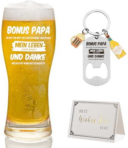 Joymaking Verre à bière cadeau pour papa, cadeau bonus, cadeau pour beau-père, cadeau de fête des pères, cadeau de fête des pères pour papa de bébé, verre à bière meilleur papa, cadeau de fête des