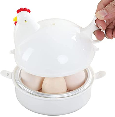 Cuiseur À Vapeur pour Œufs – Chaudière À Œufs en Forme De Poulet pour Micro-Ondes, Braconnier Et Cuiseur À Vapeur pour 4 Œufs, Appareils De Cuisson Rapide pour Œufs Durs Et Mous