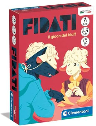 Clementoni - Fidati, Mazzo di 100 Carte Illustrate, Gioco da Tavolo di Bluff, per Bambini 8+ Anni e Tutta la Famiglia, 3-10 Giocatori, Made in Italy, Lingua Italiana, 16810